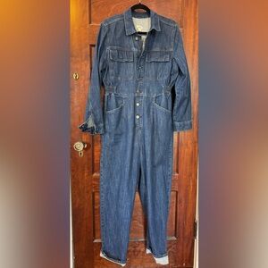 A.n.a Dark Wash Denim Jumpsuit – Utility Chic